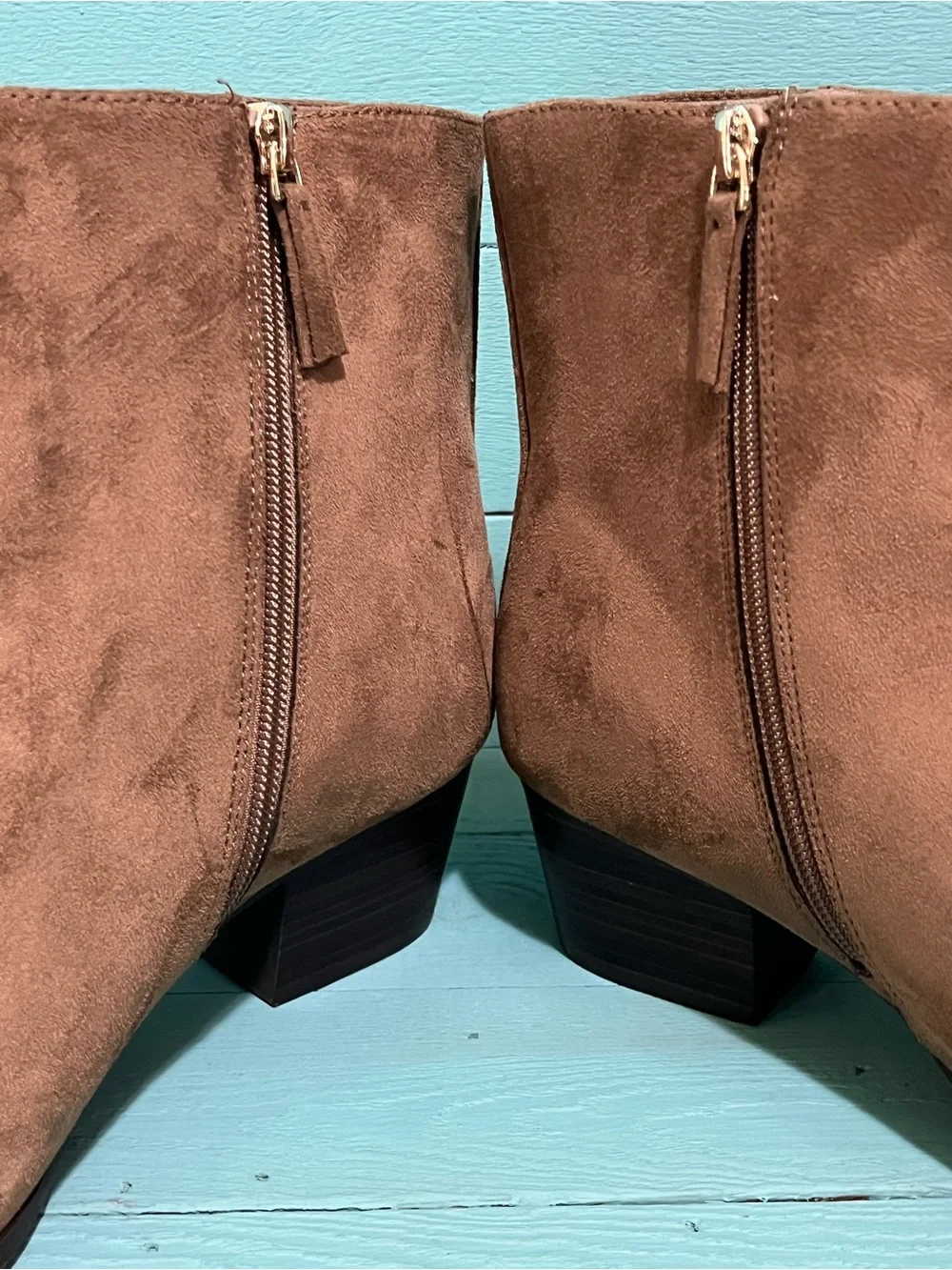 Old Navy Suede Ankle Booties in Tan